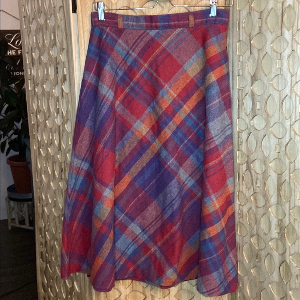 Vintage plaid skirt 80’s half circle small 4